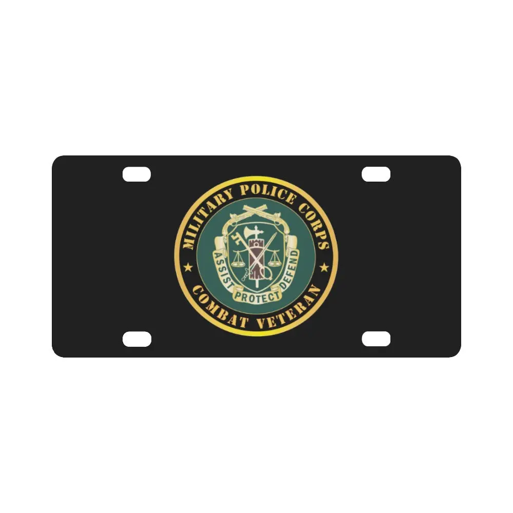 Army - Military Police Corps Regimental Crest - Combat Veteran X 300 Classic License Plate 1