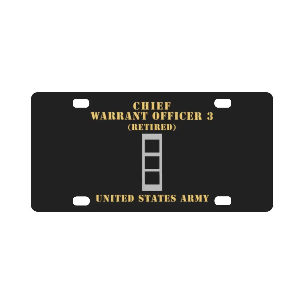 Army - Chief Warrant Officer 3 - Cw03 - Retired - Flat - X 300 Classic License Plate 1