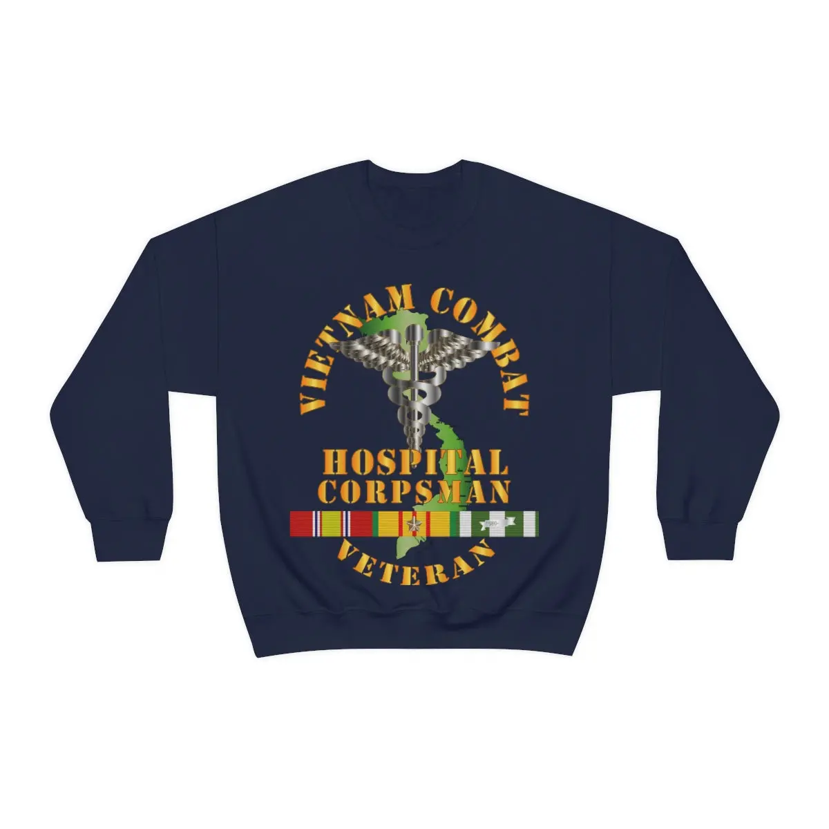 Unisex Heavy Blend Crewneck Sweatshirt - Usn - Usmc - Vietnam Combat Veteran Hospital Corpsman X 300 7