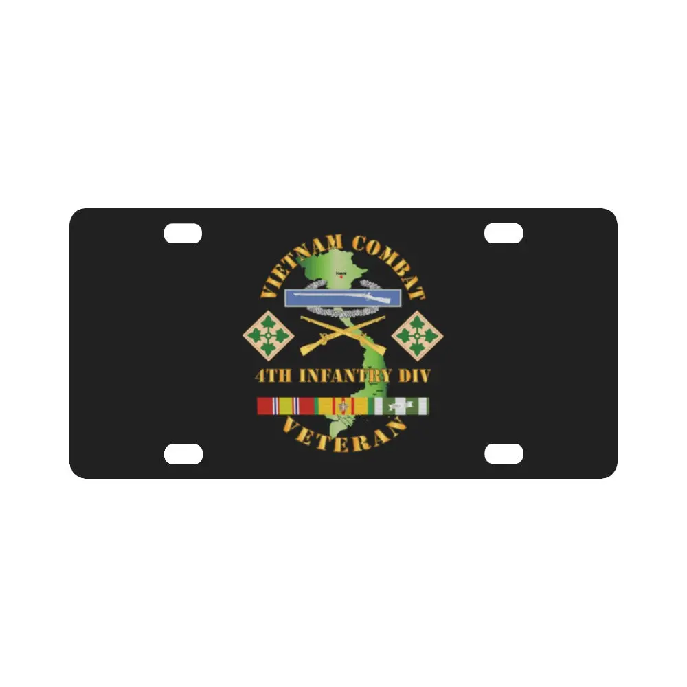 Army - Vietnam Combat Infantry Veteran W 4Th Inf Div Ssi V1 Classic License Plate 1