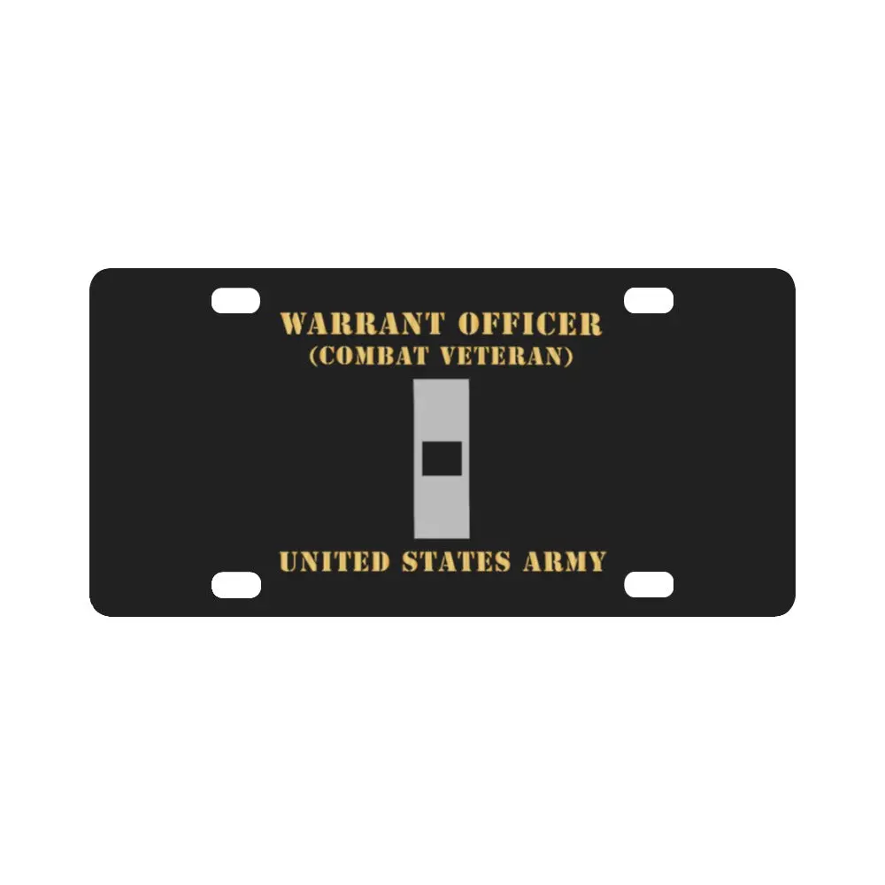 Army - Warrant Officer - W01 - Combat Veteran - Flat X 300 Classic License Plate 1