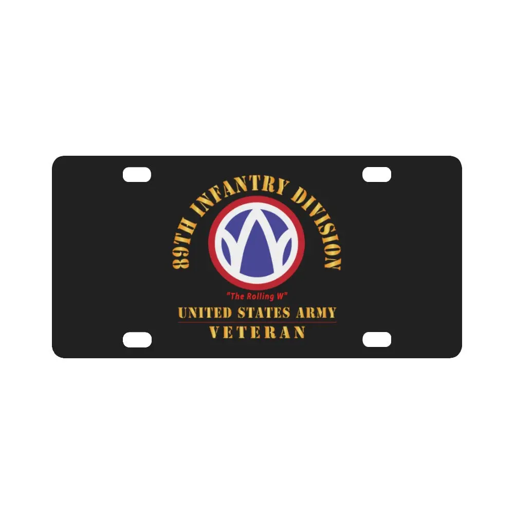 Army - Ssi - 89Th Infantry Division - The Rolling W - Us Army Veteran X 300 Classic License Plate 1