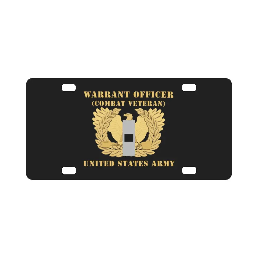 Army - Warrant Officer - W01 - Combat Veteran - Flat - Eagle And Bar X 300 Classic License Plate 1