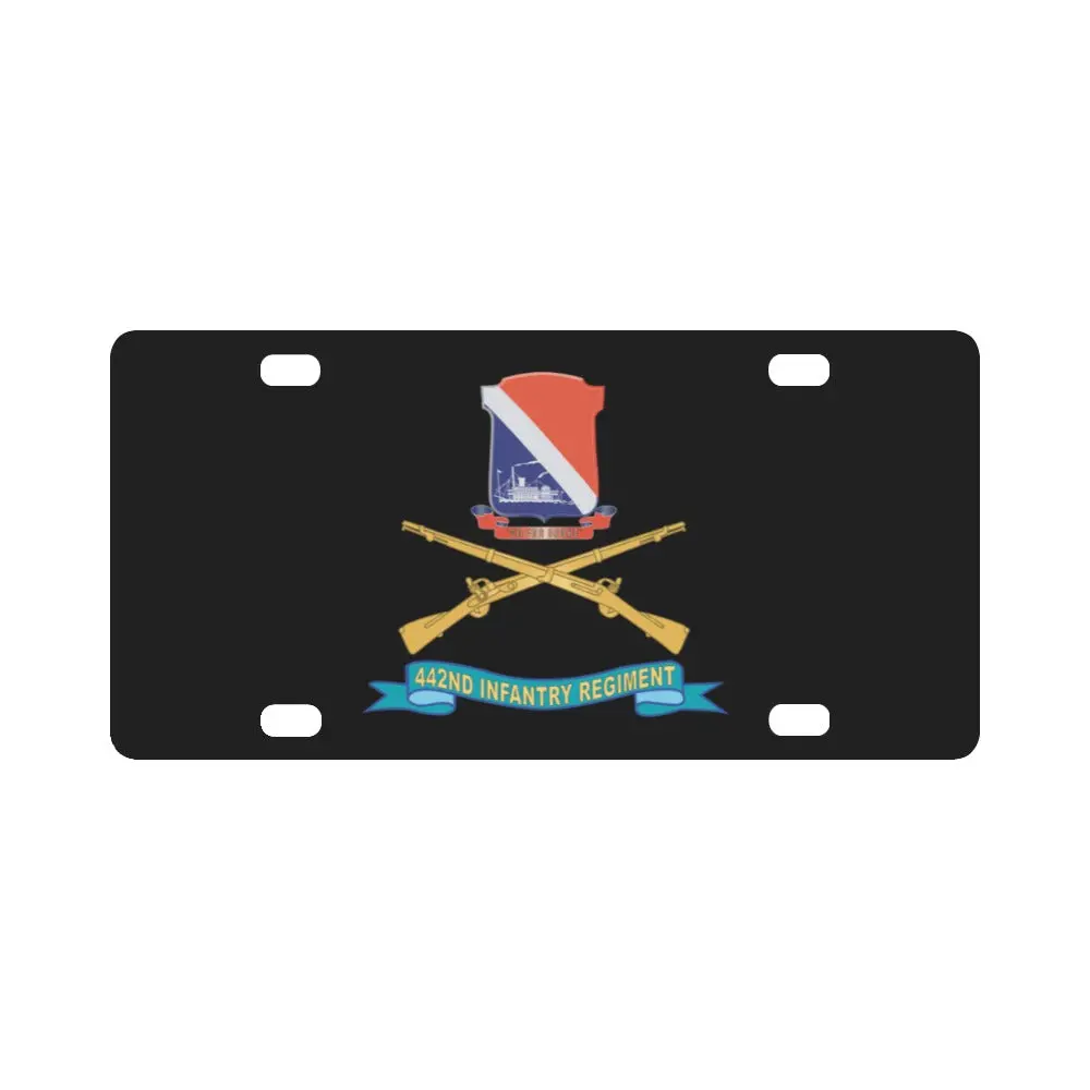 Army - 442Nd Infantry Regiment W Br - Ssi - Ribbon X 300 Classic License Plate 1