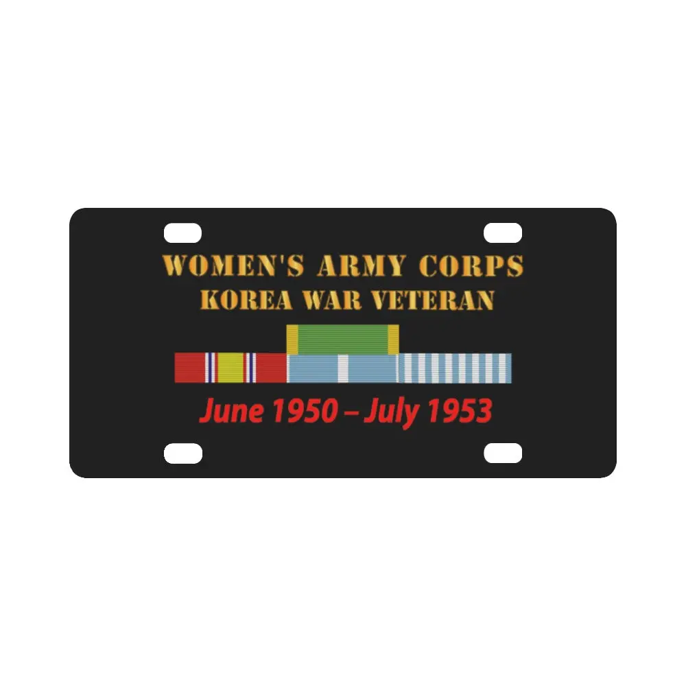 Army - Womens Army Corps - Korea War Veteran - 1950 - 1953 - Wac - Ndsm - Korea Svc War Classic License Plate 1