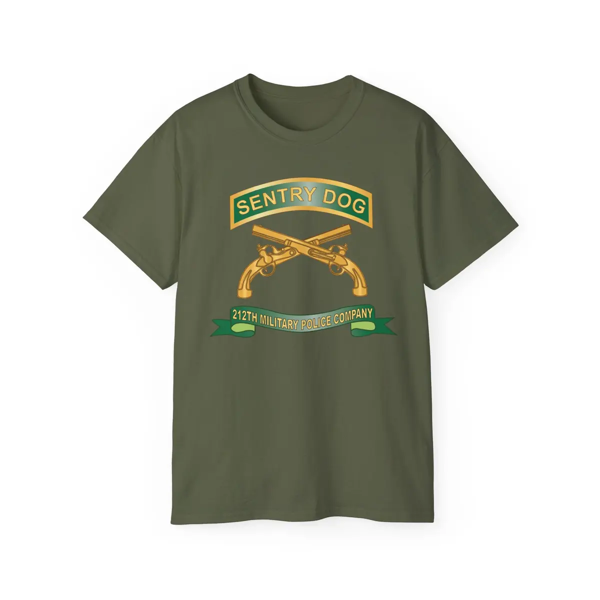 Unisex Ultra Cotton Tee - Army - Sentry Dog - 212Th Military Police Company W Br - Ribbon X 300 13