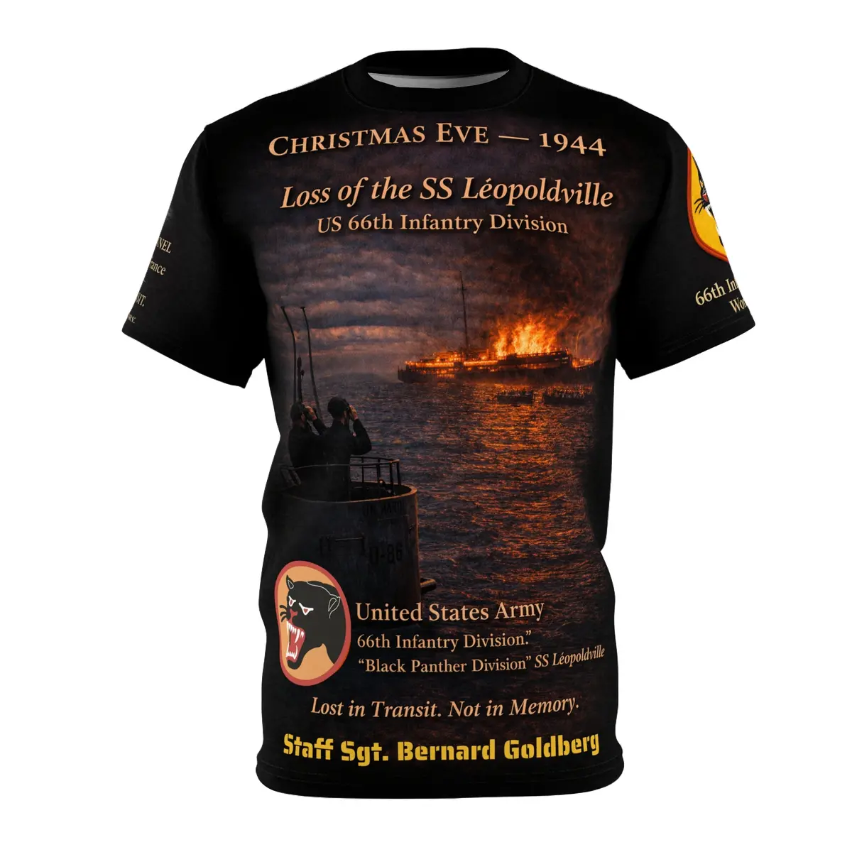 66Th Infantry Division "Black Panther" Tribute Tee — Rescue At Sea - Staff Sgt. Bernard Goldberg 1