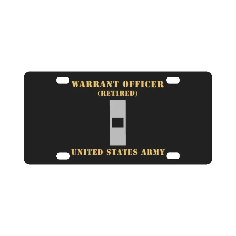Army - Warrant Officer - W01 - Retired - Flat X 300 Classic License Plate 1