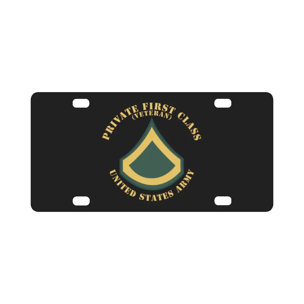 Army - Private First Class - Pfc - Veteran - Flat X 300 Classic License Plate 1