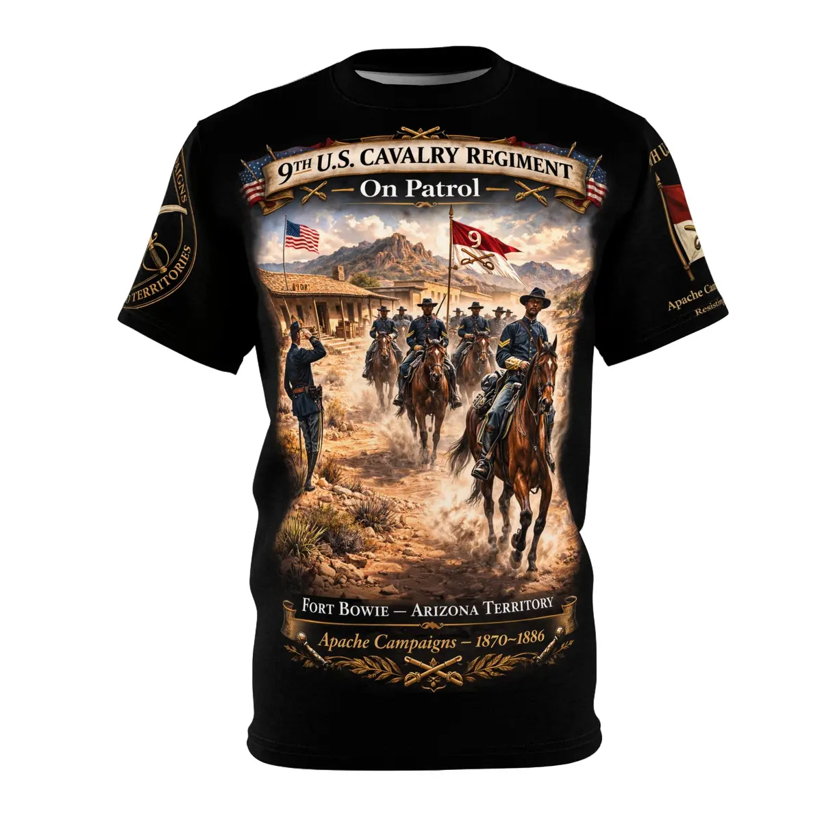 9Th Cavalry Regiment - Buffalo Soldiers - Tribute Tee - Apache Campaign 1