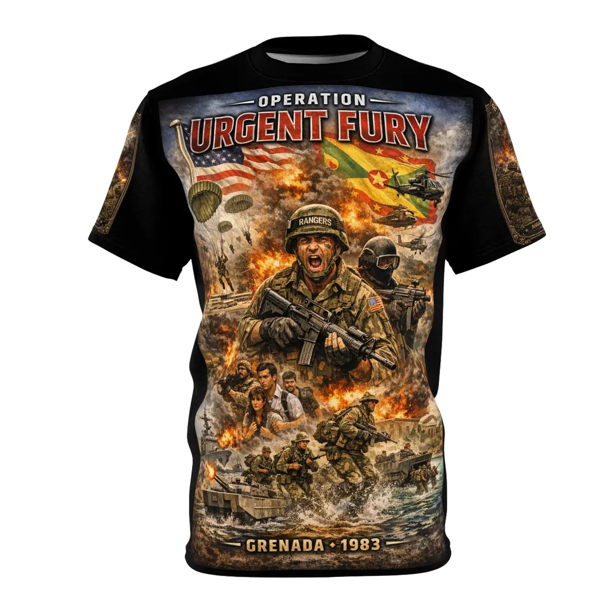 Ranger Assault — Operation Urgent Fury 1983 All-Over Print Tee 1