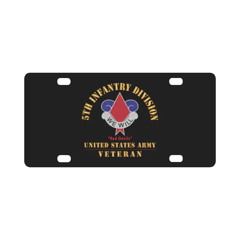 Army - Dui - 5Th Infantry Division - Red Devils - Us Army Veteran X 300 Classic License Plate 1