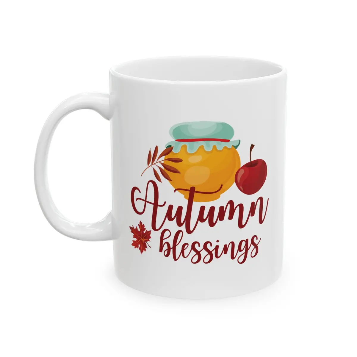 White Ceramic Mug - 11Oz & 15Oz - Autumn Blessings 1