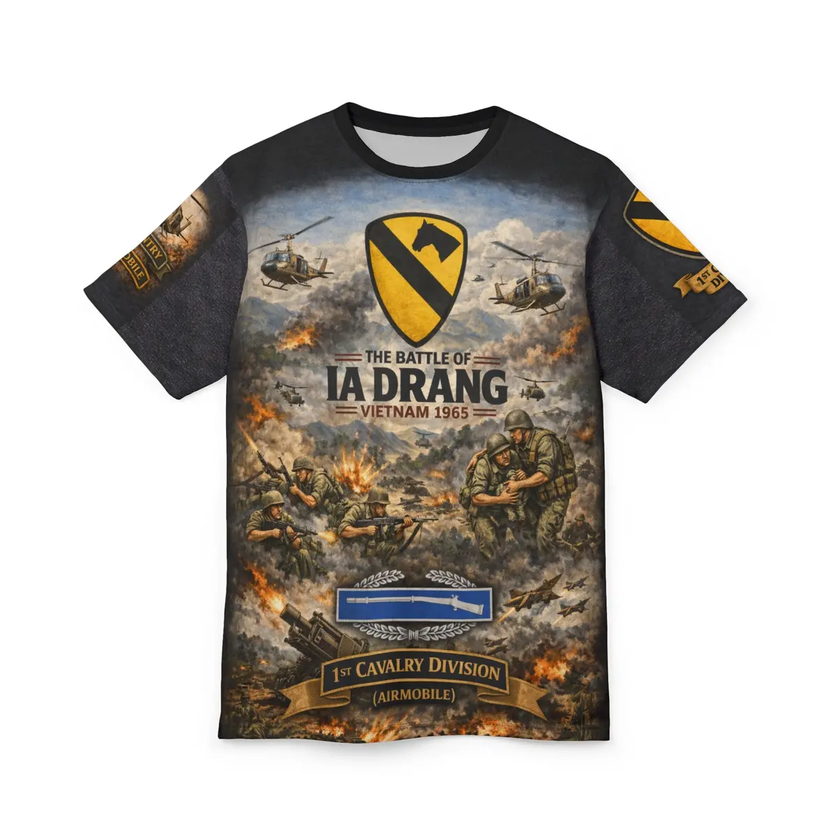 Battle Of Ia Drang 1965 Airmobile Tee — 1St Cavalry Division Combat Infantryman All‑Over Print 2