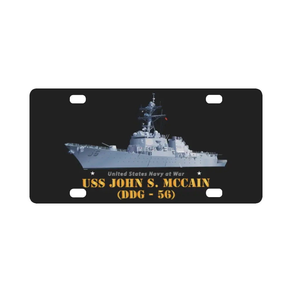 Navy - Destroyer - Uss John S Mccain - Ship On Top Txt Classic License Plate 1