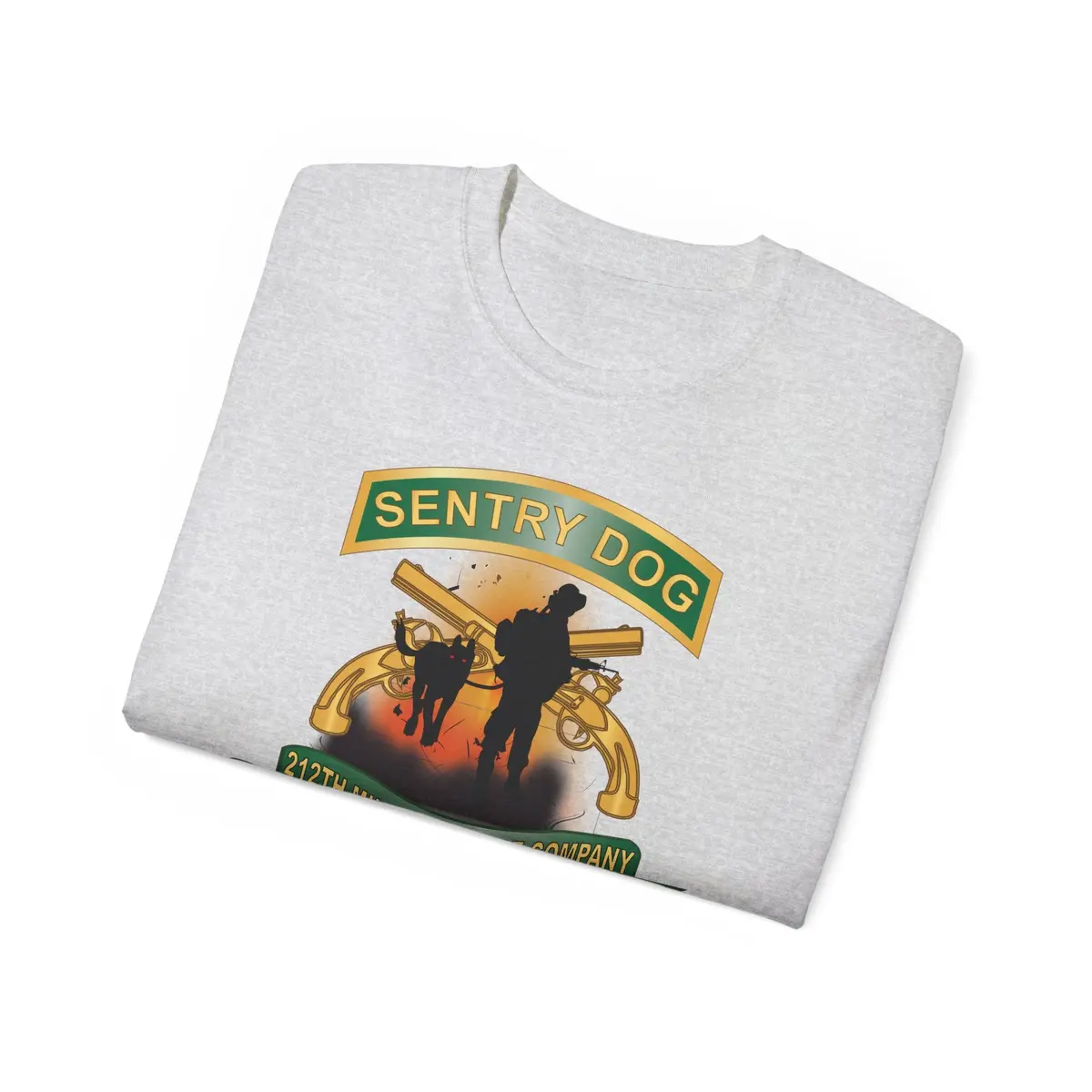 Unisex Ultra Cotton Tee - Army - Sentry Dog - 212Th Military Police Company - Dog Fire W Br - Ribbon Vietnam War Veteran W Vn Svc X 300 22