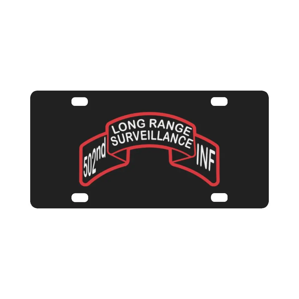 Scroll - 502Nd Lrs Infantry Classic License Plate 1