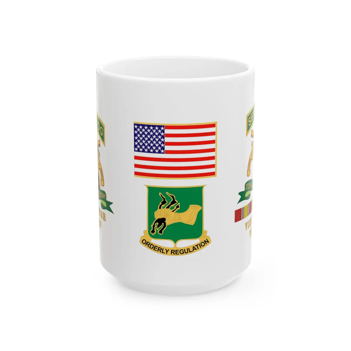 White Ceramic Mug — Army - Sentry Dog - 212Th Military Police Company - 720Th Mp Bn W Vn Svc Ribbons 2