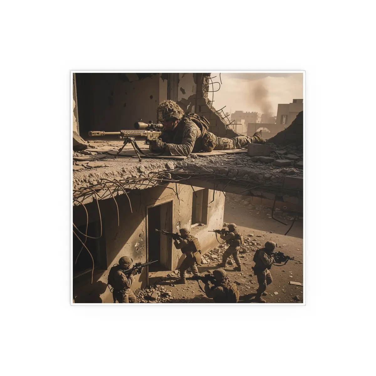 Indoor And Outdoor Silk Posters - Marine Sniper Providing Overwatch For Breach Team 6