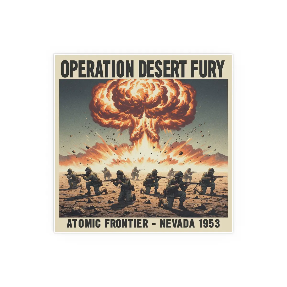 Indoor And Outdoor Silk Posters - Atomic Testing In Nevada Desert Operation Fury 6