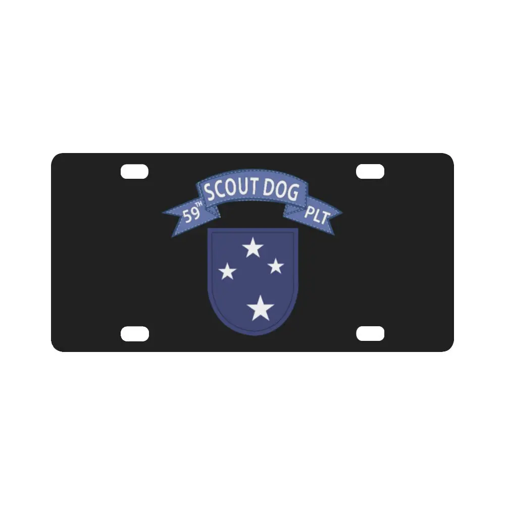 Army - 59Th Infantry Scout Dog Platoon - Blue Tab W 23Rd Infantry Div Ssi X 300 Classic License Plate 1