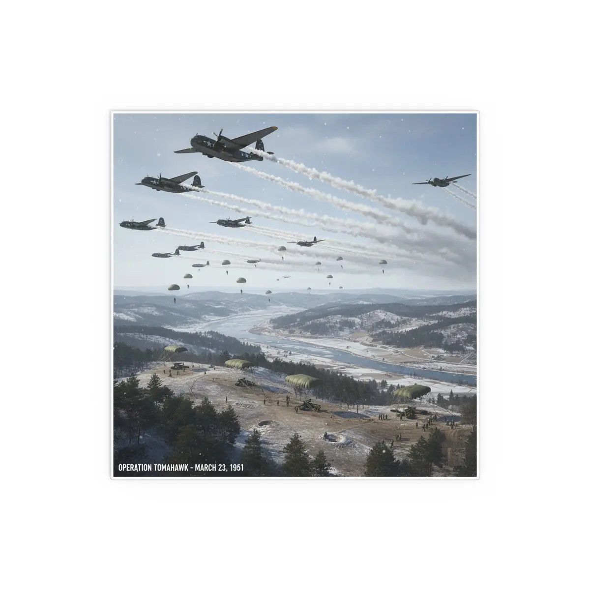 Indoor And Outdoor Silk Posters - Operation Tomahawk - 187Th Regimental Combat Team 6