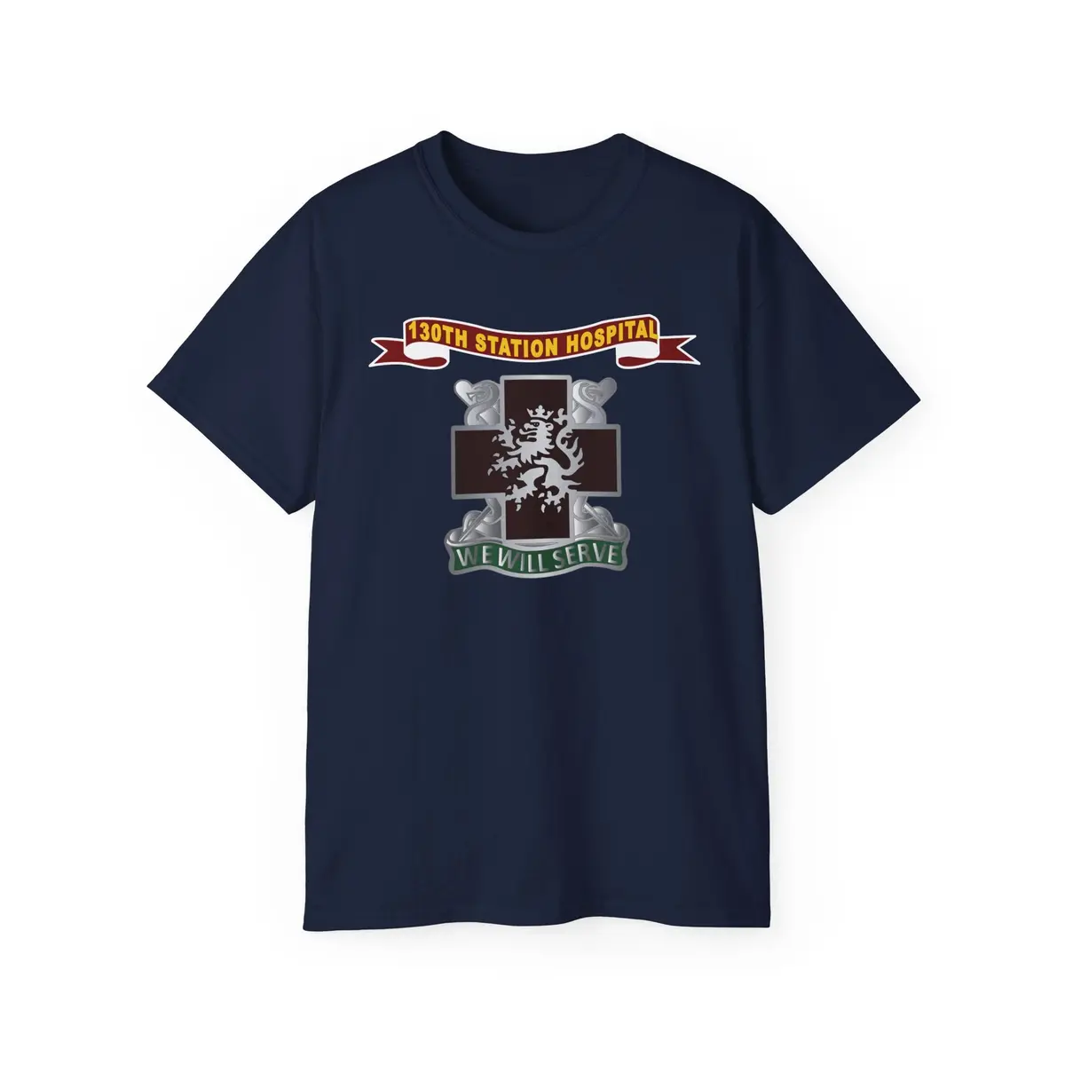 Unisex Ultra Cotton Tee - Army - 130Th Station Hospital - Ribbon - Dui X 300 5