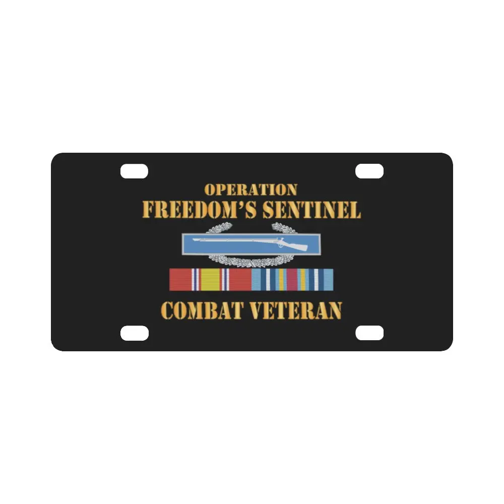 Army - Operation Freedoms Sentinel (Ofs) Svc Bar W Cib - Combat Veteran X 300 Classic License Plate 1