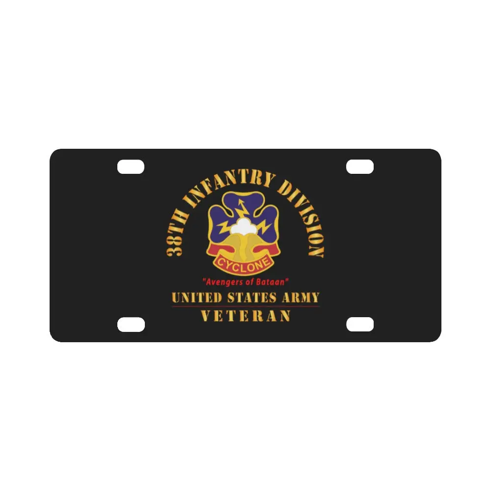 Army - Dui - 38Th Infantry Division - Avengers Of Bataan - Us Army Veteran X 300 Classic License Plate 1