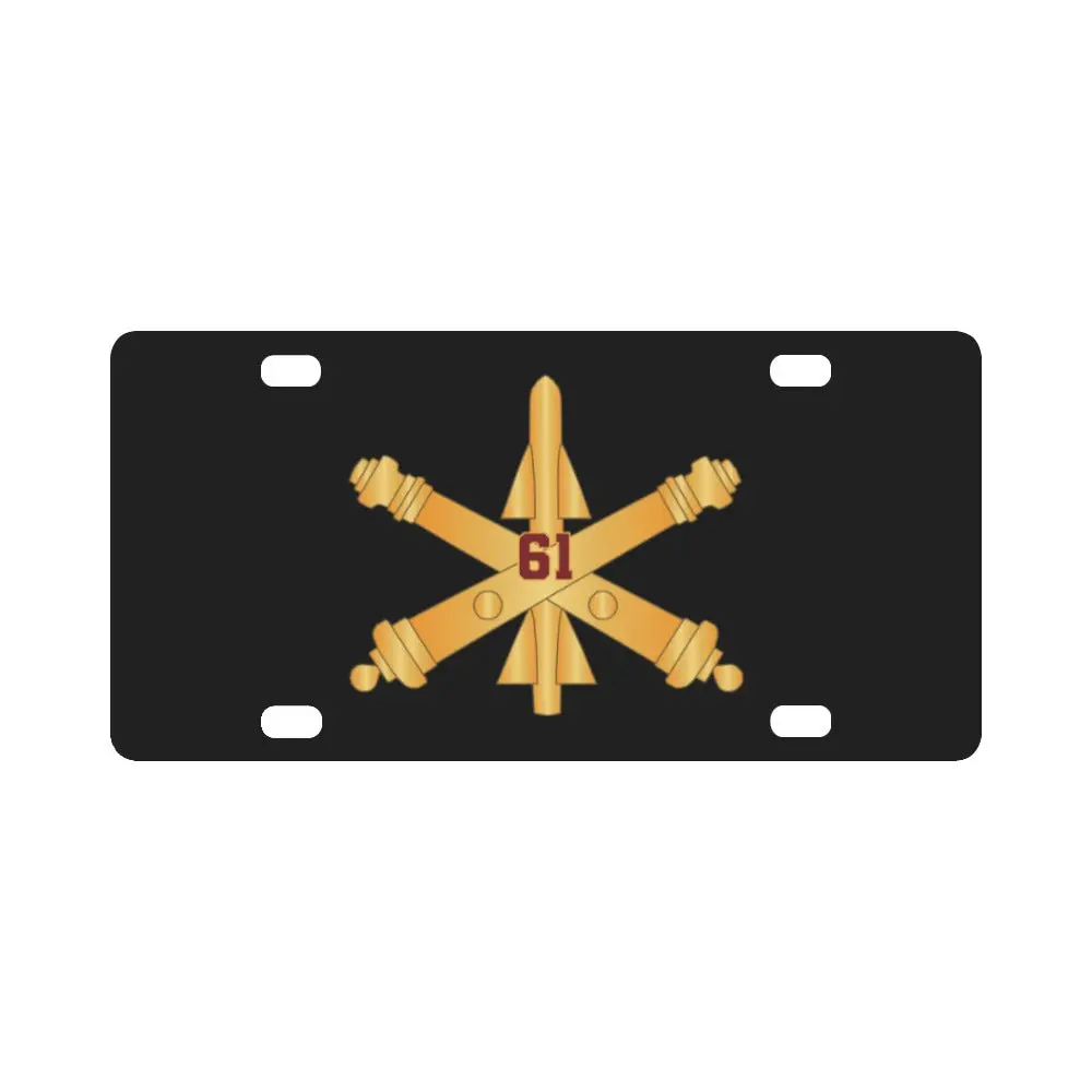 Army - 61St Air Defense Artillery W Number Br Wo Txt X 300 Classic License Plate 1
