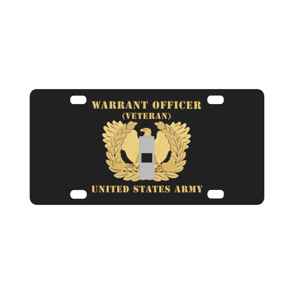 Army - Warrant Officer - W01 - Veteran - Flat - Eagle And Bar X 300 Classic License Plate 1