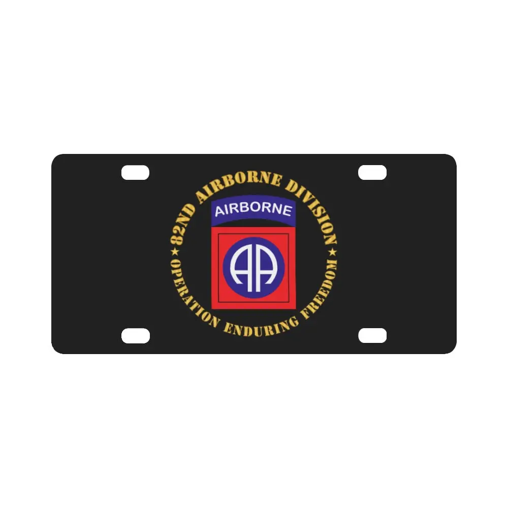 Army - 82Nd Airborne Division - Operation Enduring Freedom Classic License Plate 1