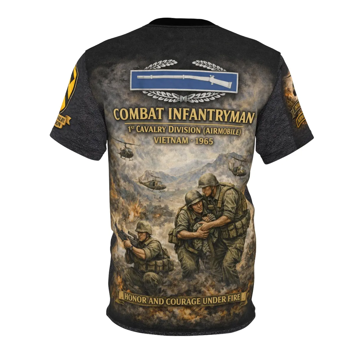 Battle Of Ia Drang 1965 Airmobile Tee — 1St Cavalry Division Combat Infantryman All‑Over Print 3