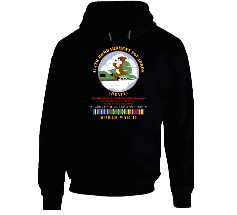 Army - 414Th Bombardment Squadron (Heavy) - Aac W  Wwii  Eu Svc Hoodie 1