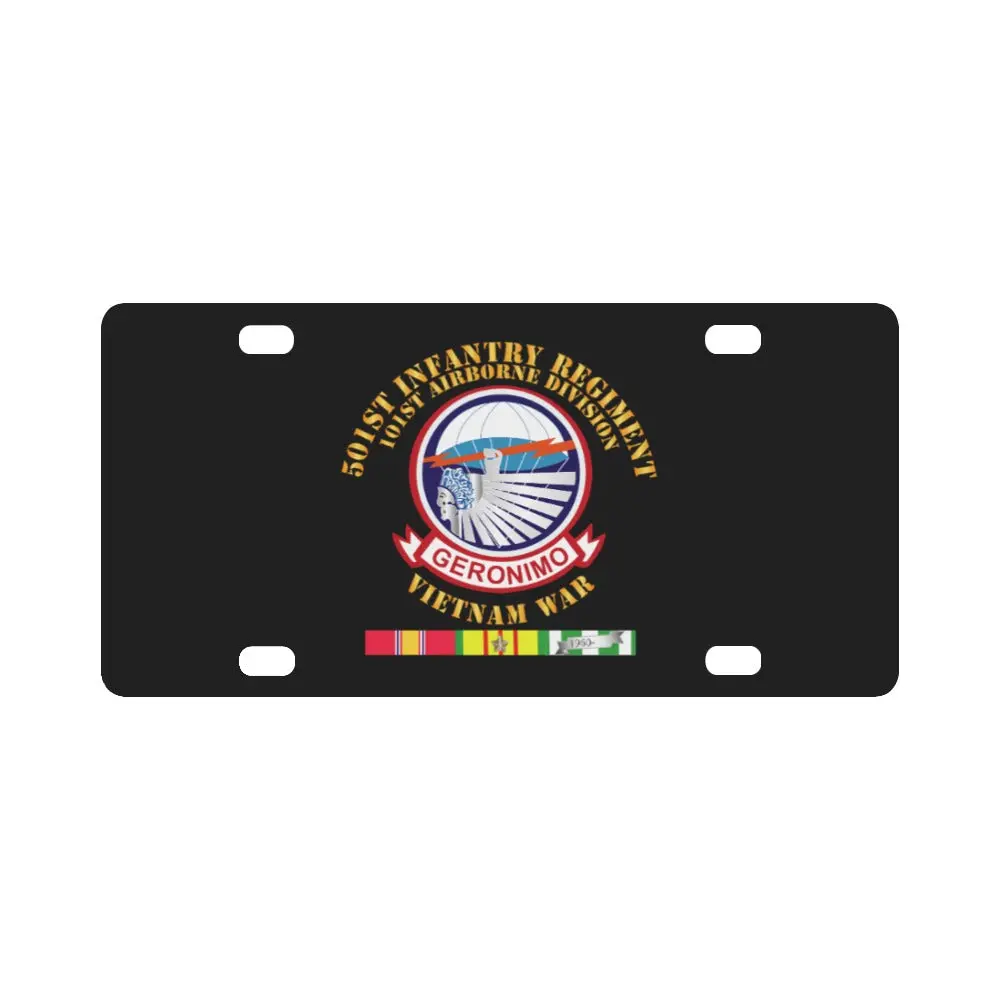 Army - 501St Infantry Regiment - Vietnam Wo Jumpers W Vn Svc Classic License Plate 1