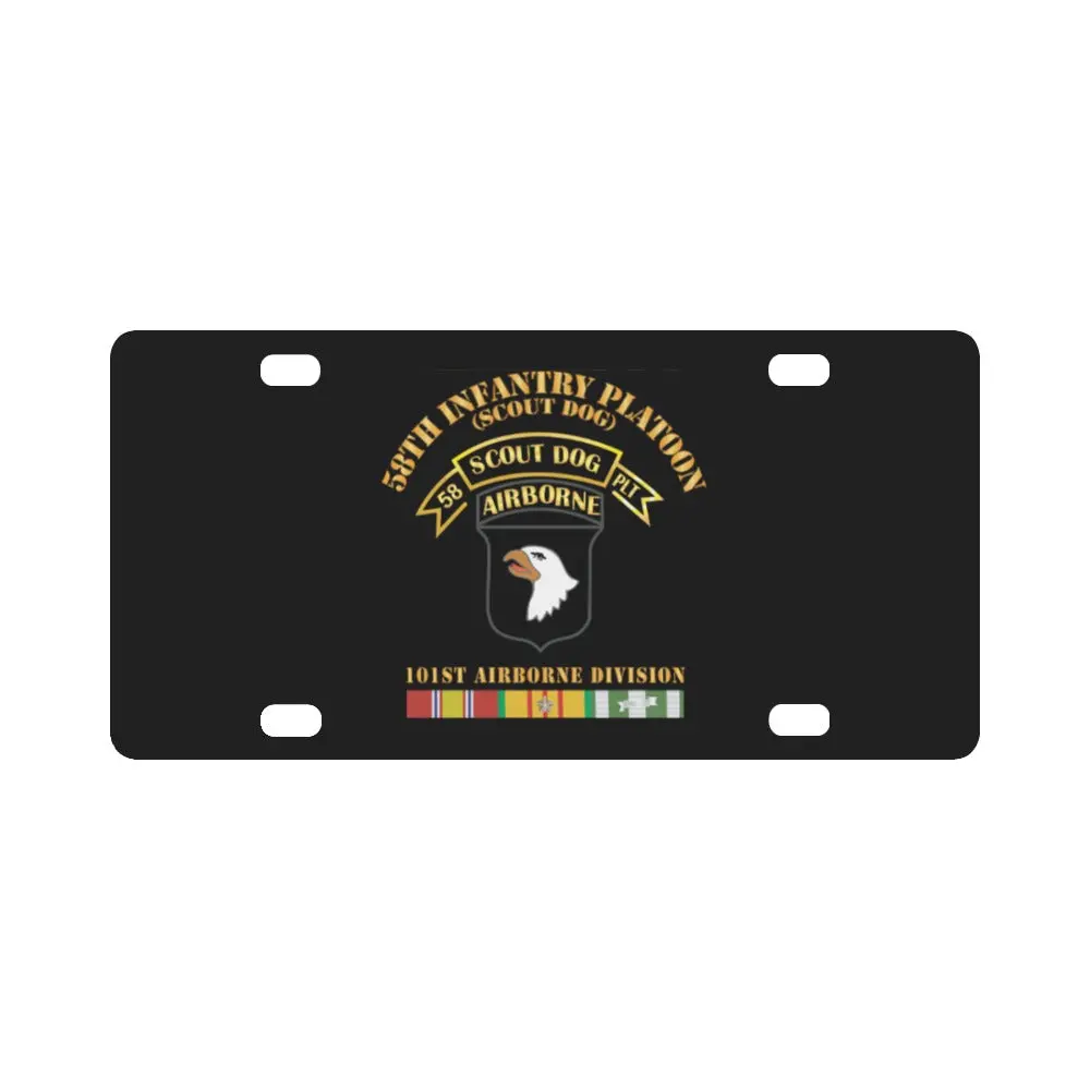 Army - 58Th Infantry Platoon - Scout Dog - W Vn Svc X 300 Classic License Plate 1