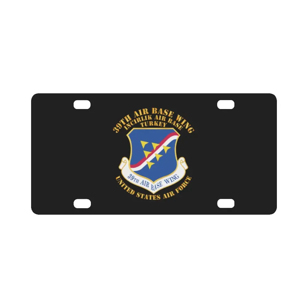 Usaf - 39Th Airbase Wing - 3Rd Af - Incirlik Air Base - Turkey Classic License Plate 1