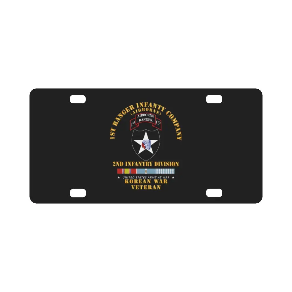 Army - 1St Ranger Inf Company - 2Nd Id W Korea Svc X 300 Classic License Plate 1