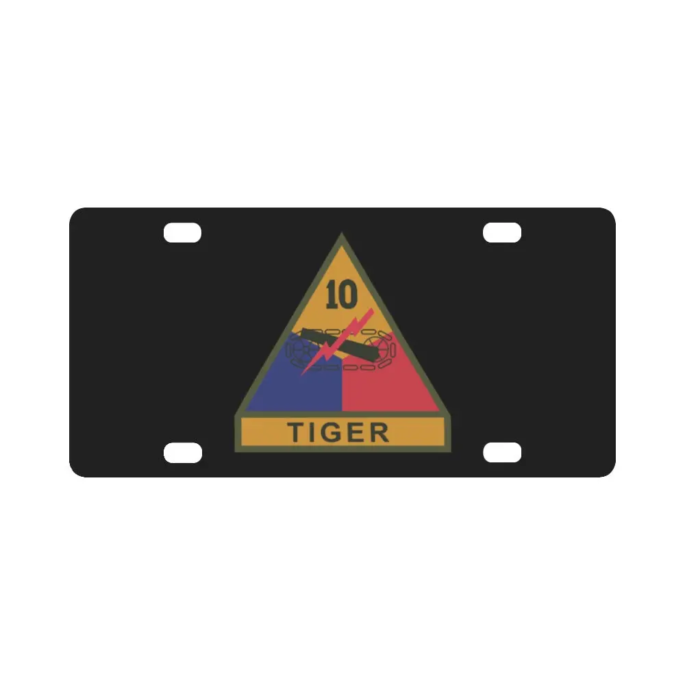 Ssi - 10Th Armored Division W Name Tape X 300 Classic License Plate 1