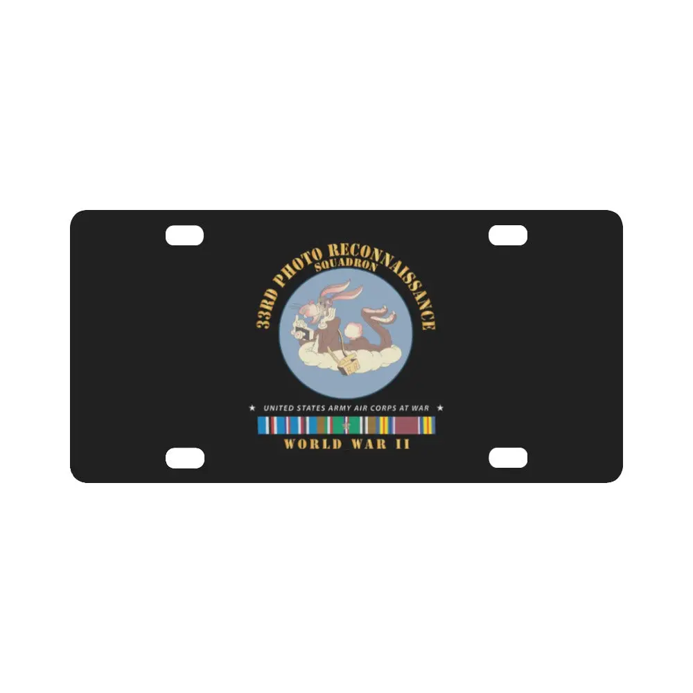 Aac - 33Rd Photo Reconnaissance Squadron - Wwii W Eu Svc X 300 Classic License Plate 1