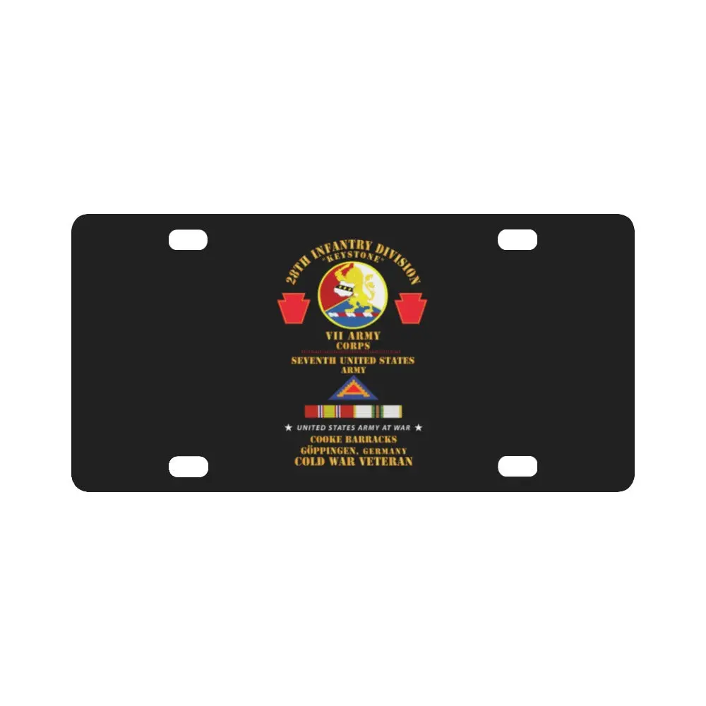 Army - 28Th Inf Div, Vii Corps, 7Th Army - Goppingen, Germany W Cold Svc X 300 Classic License Plate 1