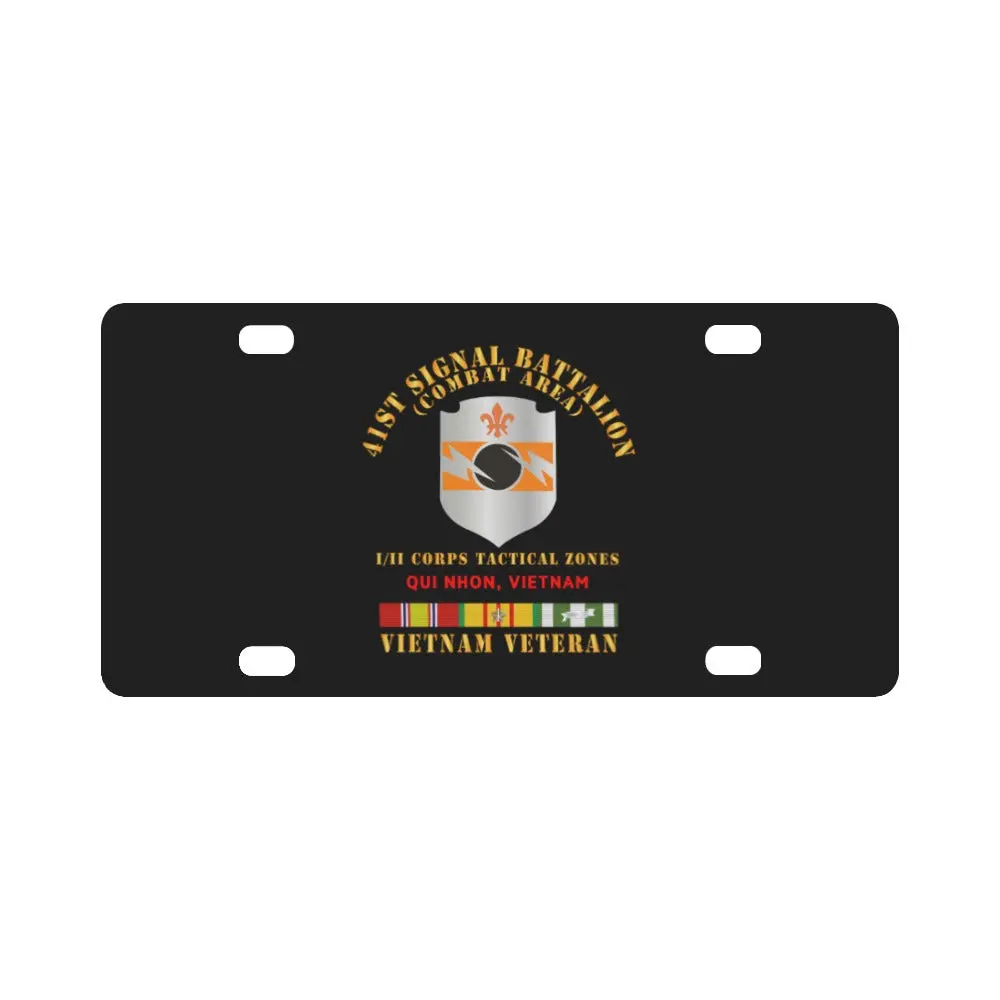 Army - 41St Signal Bn Combat Area Vn Vet W Svc Ribbon - Qui Nhon X 300 Classic License Plate 1