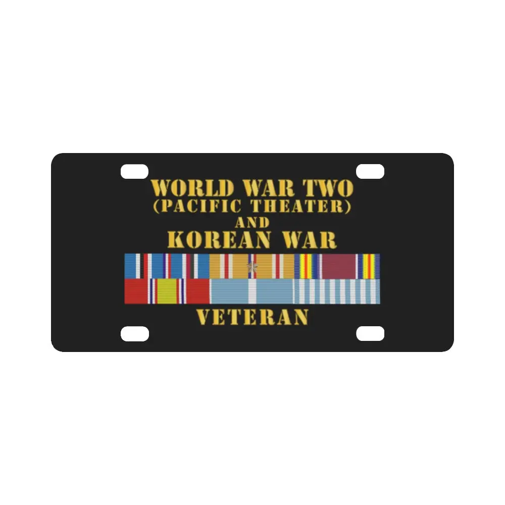 Army - Wwii - Pacific Theater - Korean War Veteran Classic License Plate 1