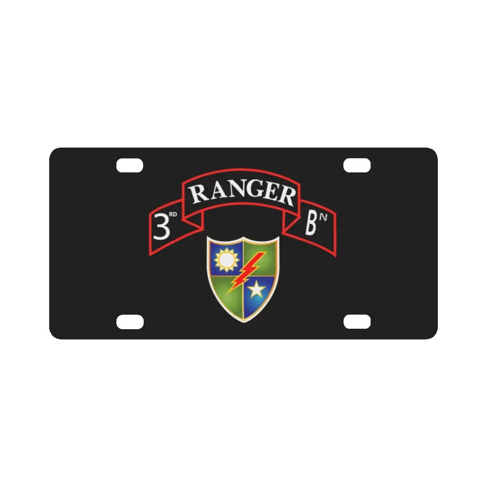 Sof - 3Rd Ranger Battalion Scroll With Dui X 300 Classic License Plate 1
