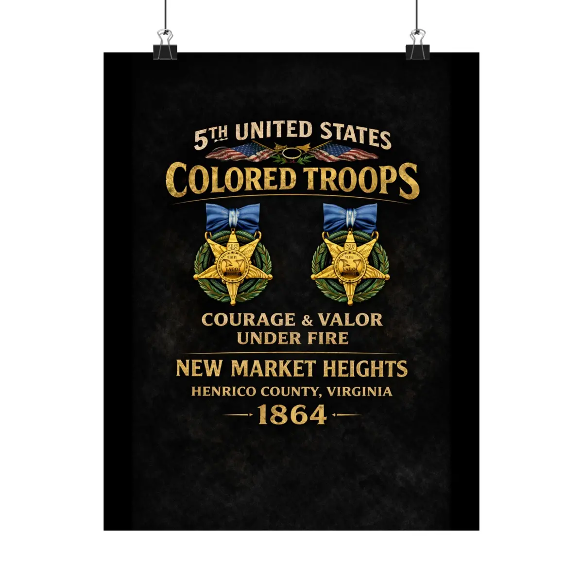 Matte Poster - 5Th Usct At New Market Heights - Shirt - Back 2