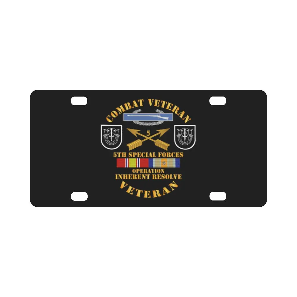 Army - 5Th Sfg - Opn Inherent Resolve (Oir) W Svc Classic License Plate 1