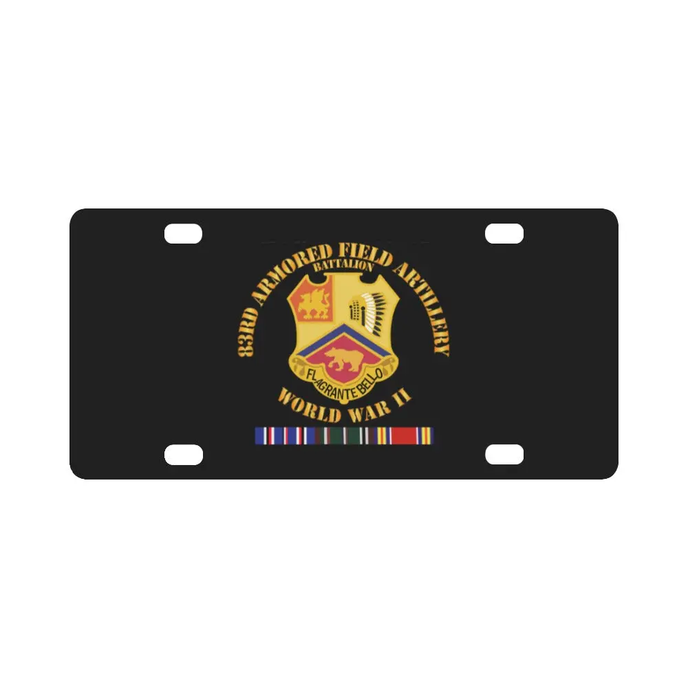 Army - 83Rd Armored Field Artillery Bn - Wwii W Eu Svc Classic License Plate 1
