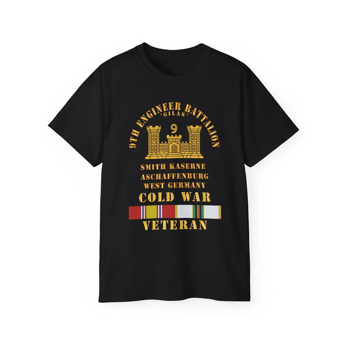 Unisex Ultra Cotton Tee - Army - 9Th Engineer Battalion -Gilas W Br - Num, Aschaffenburg West Germany Cold Svc X 300 4