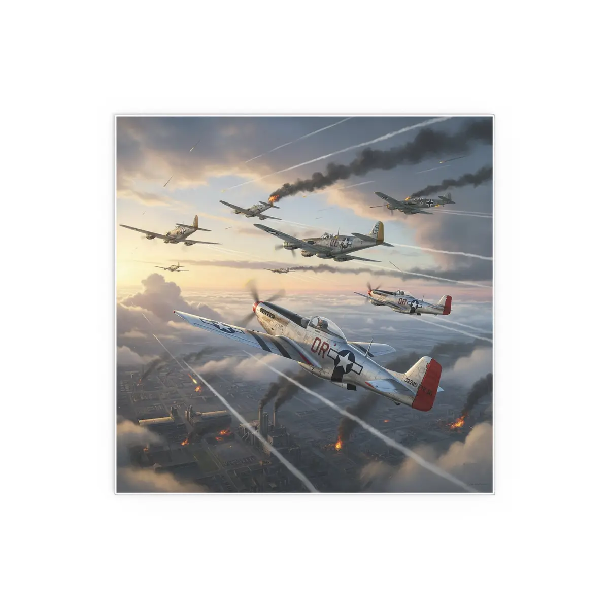 Indoor And Outdoor Silk Posters - Red Tails In Action 6