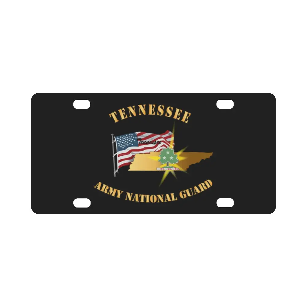 Dui- Ange- Tenessee With Flag - Gold X 300 Classic License Plate 1